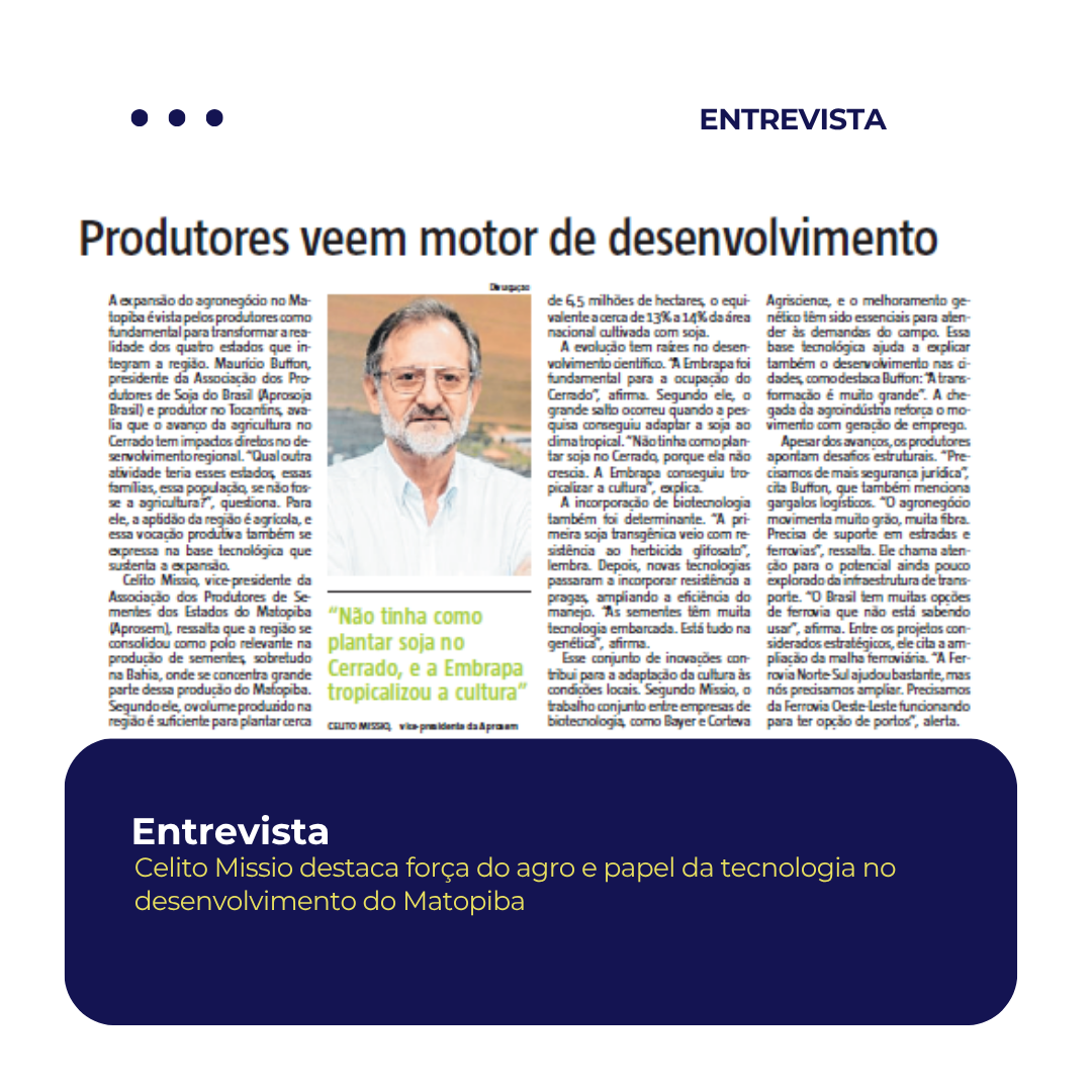 Celito Missio destaca força do agro e papel da tecnologia no desenvolvimento do Matopiba